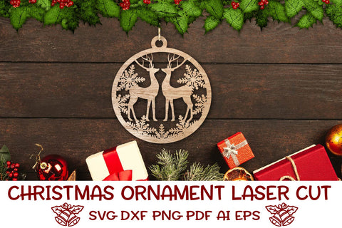 Christmas Laser cut file. Christmas Bauble SVG Laser Cut. SVG Samaha Design 