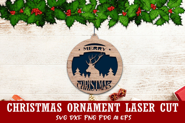 Christmas Laser cut Ornament file. Christmas SVG Monogram. SVG Samaha Design 