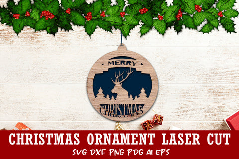 Christmas Laser cut Ornament file. Christmas SVG Monogram. SVG Samaha Design 