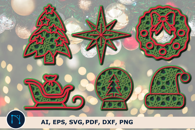 Christmas laser cut Templates SVG bundle SVG MD JOYNAL ABDIN 