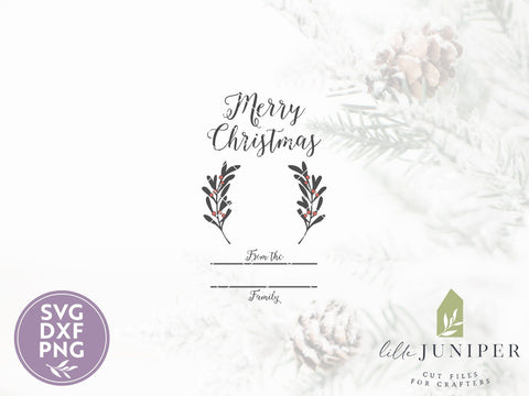 Christmas Last Name SVG | Merry Christmas SVG | Monogram Family Sign Design SVG LilleJuniper 