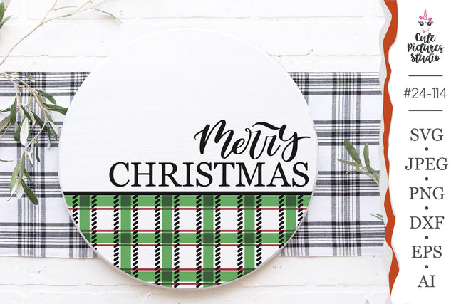 Christmas layered door hanger SVG, Christmas round sign SVG SVG CutePicturesStudio 