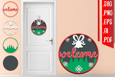 Christmas Layered Door Sign 4 svg eps ai png pdf SVG zafrans studio 