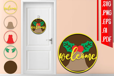 Christmas Layered Door Sign 5 svg eps ai png pdf SVG zafrans studio 