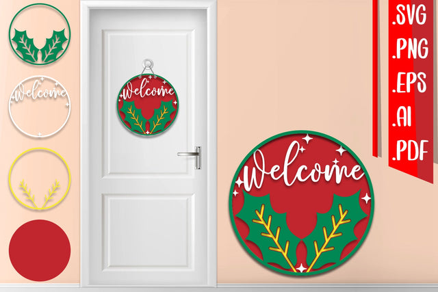 Christmas Layered Door Sign 7 svg eps ai png pdf SVG zafrans studio 