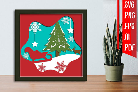 Christmas Layered Papercut 10 svg eps png ai pdf 3D Paper zafrans studio 