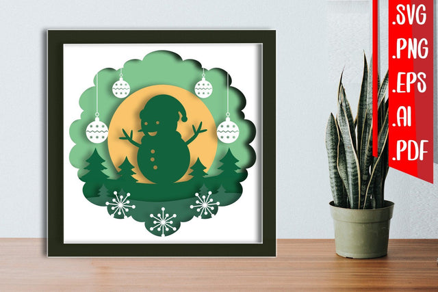 Christmas Layered Papercut 3 svg eps png ai pdf 3D Paper zafrans studio 