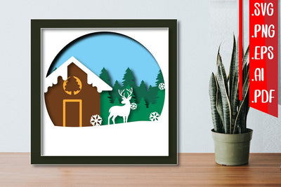 Christmas Layered Papercut 4 svg eps png ai pdf 3D Paper zafrans studio 
