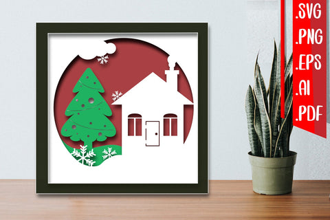 Christmas Layered Papercut 8 svg eps png ai pdf 3D Paper zafrans studio 