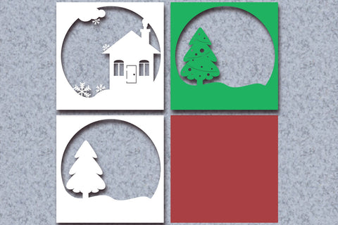 Christmas Layered Papercut 8 svg eps png ai pdf 3D Paper zafrans studio 