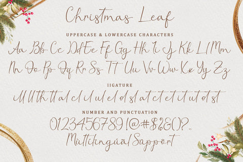 Christmas Leaf Font Sakha Design Studio 