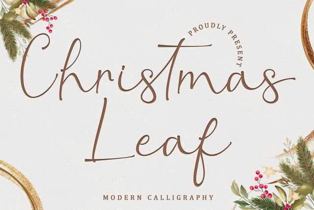 Christmas Leaf Font Sakha Design Studio 