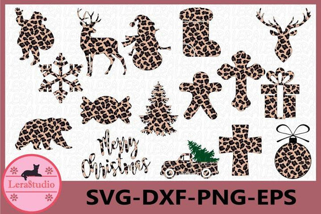 Christmas leopard Designs SVG Lerastudio 