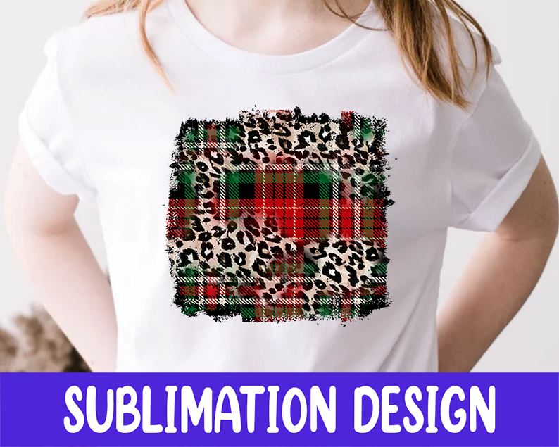Christmas Leopard Plaid Sublimation Design Sublimation iStyleDesign 
