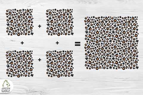 Christmas leopard print svg Christmas seamless ornaments pattern svg Decal svg Leopard digital paper SVG GreenWolf 