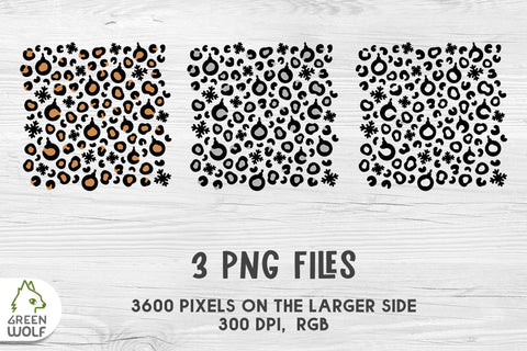 Christmas leopard print svg Christmas seamless ornaments pattern svg Decal svg Leopard digital paper SVG GreenWolf 