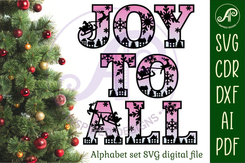 Christmas letters alphabet set. 58layered letter SVG APInspireddesigns 