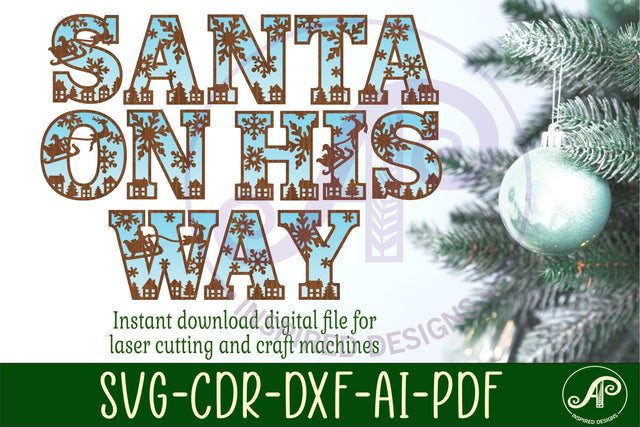 Christmas letters alphabet set. 58layered letter SVG APInspireddesigns 