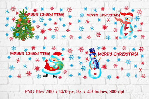 Christmas libbey can glass | Christmas snowman sublimation Sublimation Svetana Studio 