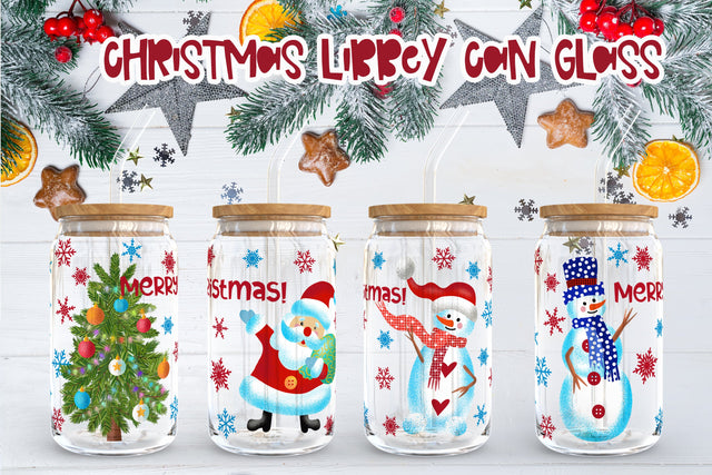 Christmas libbey can glass | Christmas snowman sublimation Sublimation Svetana Studio 