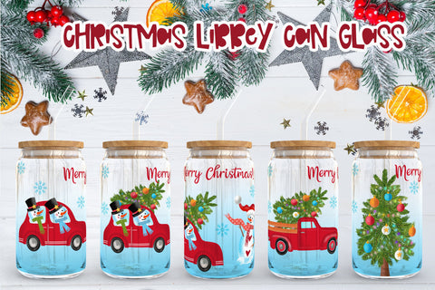 Christmas libbey can glass | Christmas snowman sublimation Sublimation Svetana Studio 