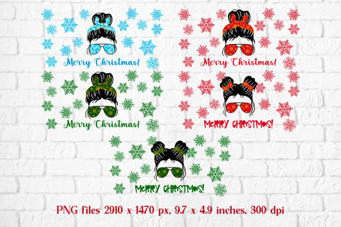 Christmas libbey can glass | Messy bun sublimation Sublimation Svetana Studio 