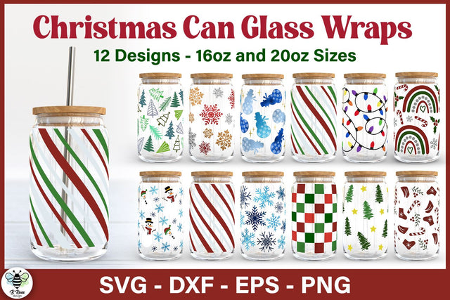 Christmas Libbey Can Glass SVG Bundle SVG B Renee Design 