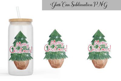 Christmas Libbey Glass Wrap Sublimation WatercolorColorDream 