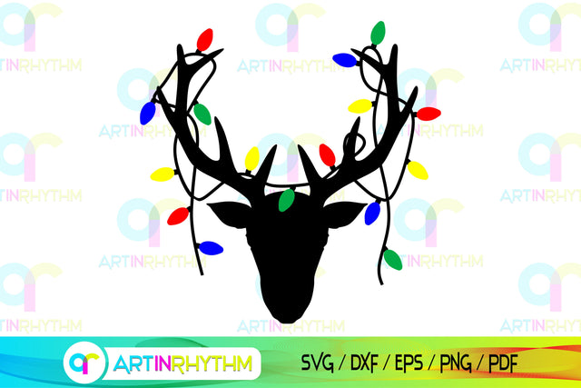 Christmas light deer svg SVG Artinrhythm shop 