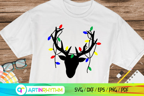 Christmas light deer svg SVG Artinrhythm shop 