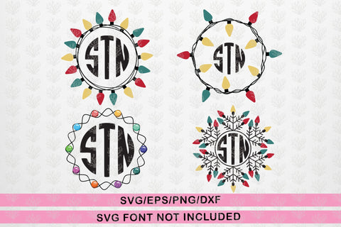 Christmas Light Monogram – Christmas SVG EPS DXF PNG Cutting Files SVG CoralCutsSVG 