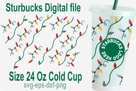 Christmas light Starbucks cold svg, Starbucks svg, Drink warp svg SVG Isabella Machell 