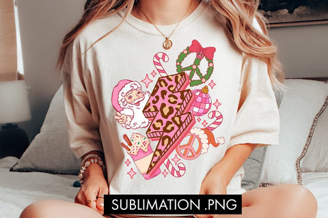 Christmas Lightning Santa Designs PNG Sublimation Sublimation Freeling Design House 