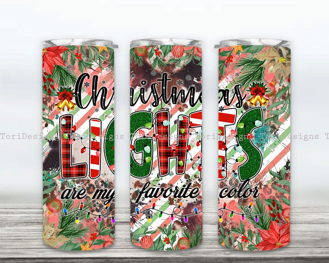 Christmas Lights 20oz Skinny Tumbler Design, Holiday Sublimation Designs, Funny Christmas Tumbler Wrap Png, Merry Christmas 20 oz Sublimation Tumbler Sublimation ToriDesigns 