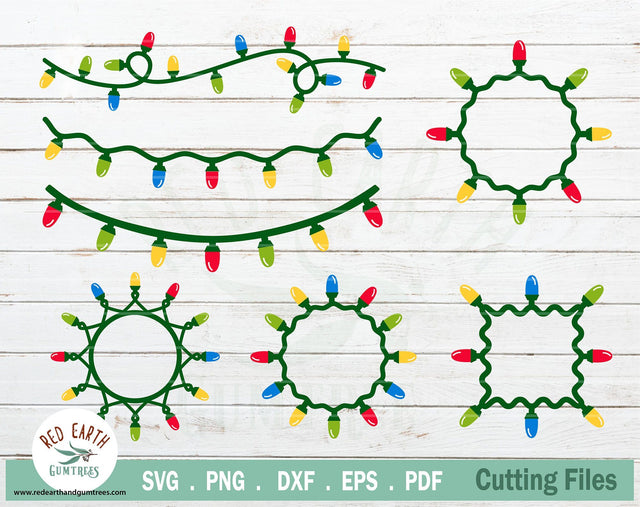 Christmas lights decor clipart bundle in SVG,PNG,DXF,EPS,PDF SVG Redearth and gumtrees 