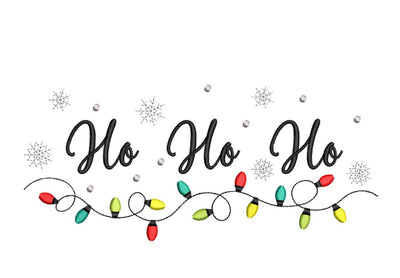Christmas Lights Embroidery Design, Ho Ho Ho Embroidery File, 4 sizes, Instant Download Embroidery/Applique DESIGNS Nino Nadaraia 