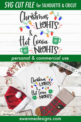 Christmas Lights Hot Cocoa Nights - Christmas SVG SVG Ewe-N-Me Designs 