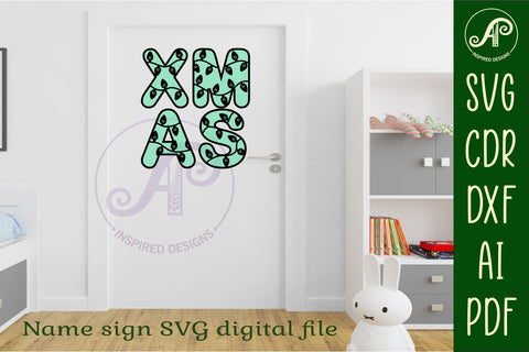 Christmas lights letters alphabet set. 33 layered letter SVG APInspireddesigns 