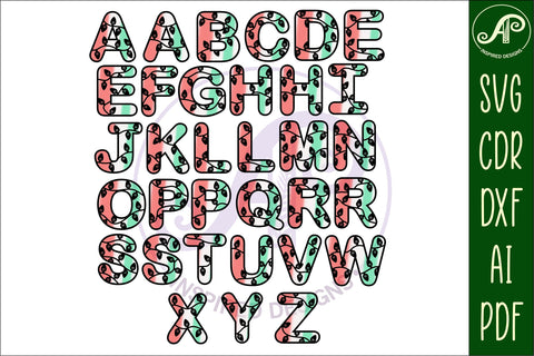 Christmas lights letters alphabet set. 33 layered letter SVG APInspireddesigns 