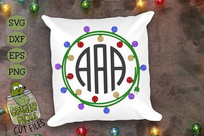 Christmas Lights Monogram Frame 2 SVG SVG Crunchy Pickle 