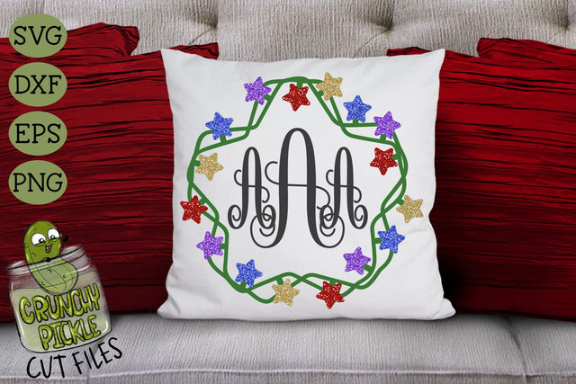 Christmas Lights Monogram Frame 4 SVG SVG Crunchy Pickle 