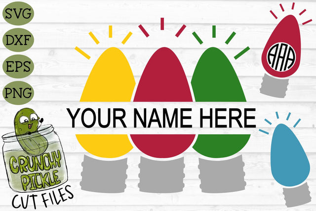 Christmas Lights Monogram Frame 5 SVG SVG Crunchy Pickle 