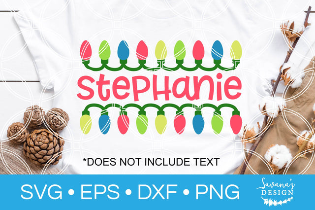 Christmas Lights Split Monogram SVG SVG SavanasDesign 