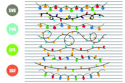 Christmas Lights SVG, Decoration cut files, Holiday decoration cut files clipart , String lights svg, Christmas svg SVG Artstoredigital 