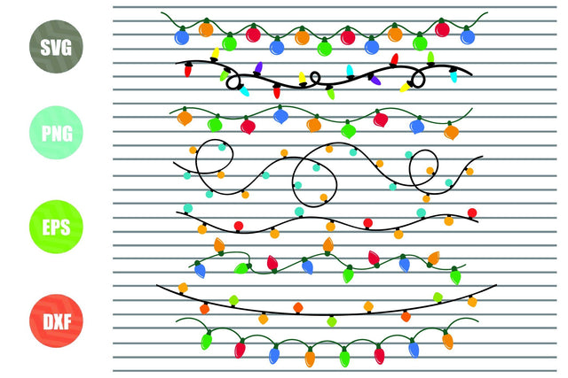 Christmas Lights SVG, Decoration cut files, Holiday decoration cut files clipart , String lights svg, Christmas svg SVG Artstoredigital 