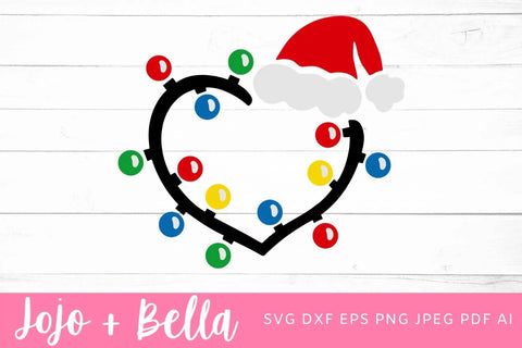 Christmas Lights Svg, Heart Svg, Christmas lights dxf, Christmas light png, Santa hat svg, Christmas shirt svg, Christmas shirt svg, SVG Jojo&Bella 