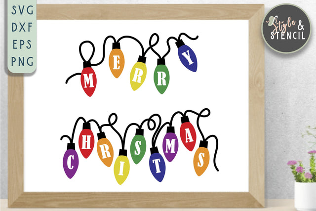 Christmas Lights SVG SVG Style and Stencil 