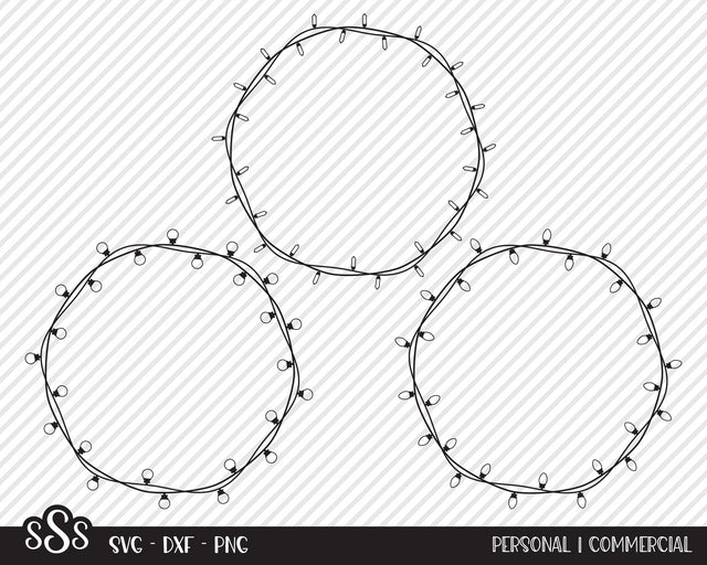 Christmas Lights Wreath Bundle | Christmas SVG SVG Texas Southern Cuts 