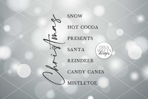 Christmas List SVG | Modern Farmhouse Sign Design SVG Diva Watts Designs 