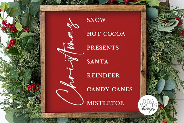 Christmas List SVG | Modern Farmhouse Sign Design SVG Diva Watts Designs 